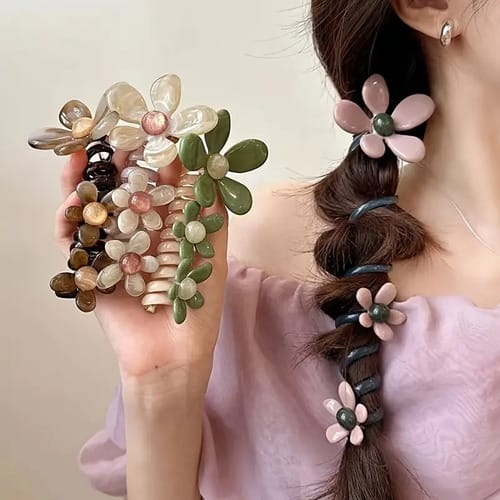 Broche de pelo espiral on flores
